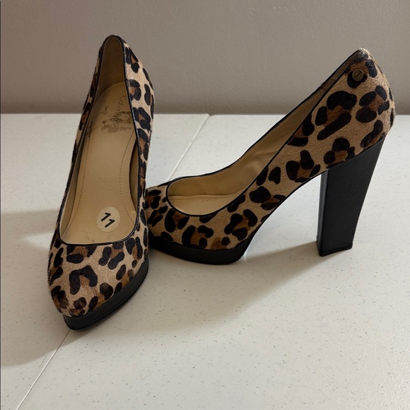 PreLoved- Calvin Klein Leopard Print Heels - Picture 1 of 7